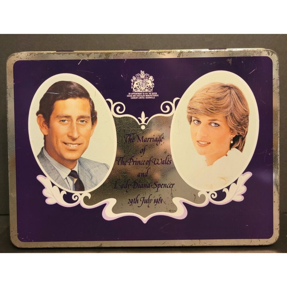 VTG Hinged Tin Commemorates 1981 Royal Wedding Prince Charles & Princess Diana